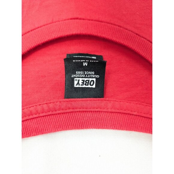 Obey Worldwide Men’s Size Medium Red Graphic Cotton T-shirt - Picture 3 of 9